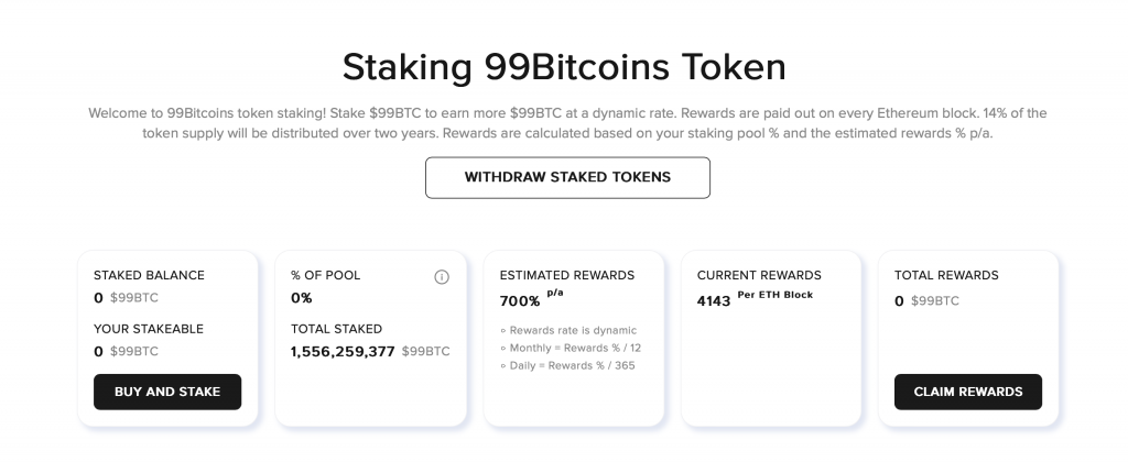 99Bitcoins Staking 