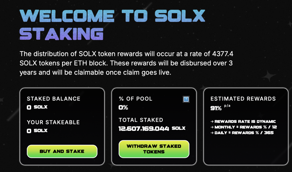 Solaxy Staking