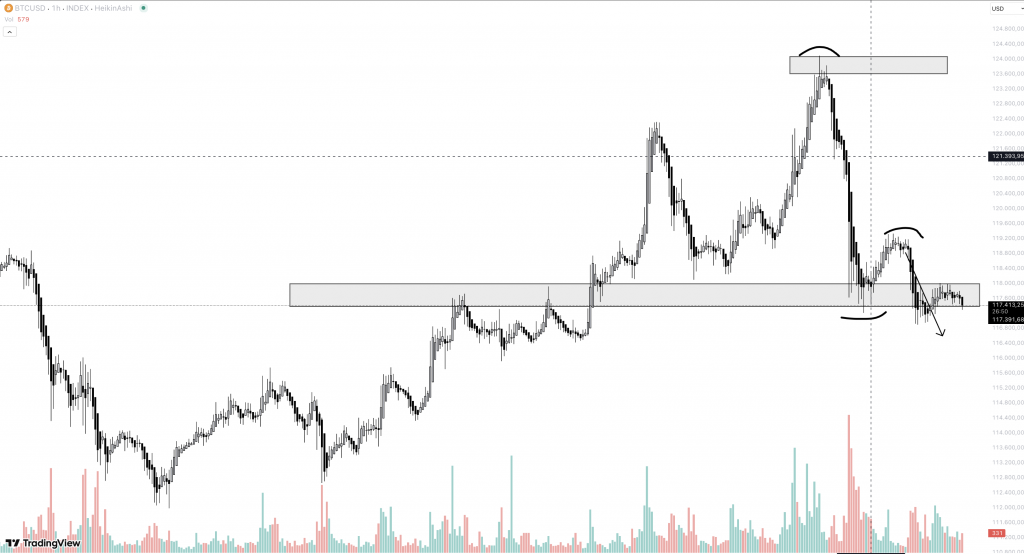 Bitcoin Stundenchart